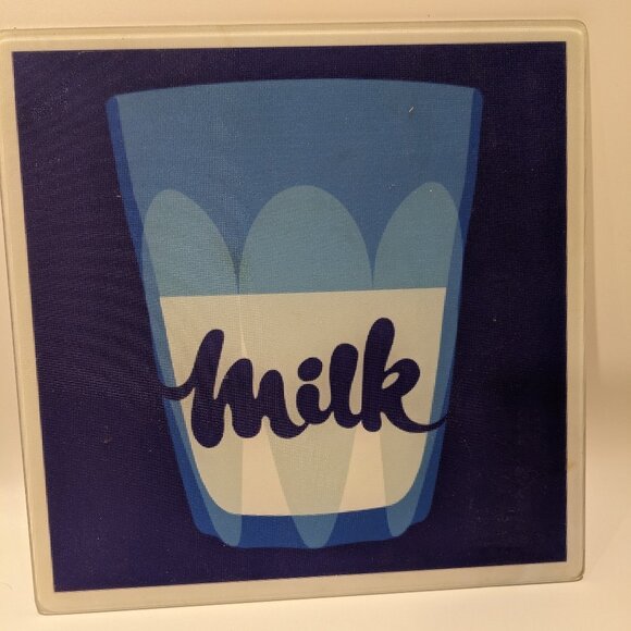Vintage Y2K Joseph Joseph Glass Cutting Board / Trivet – “Milk” Advertising - Picture 2 of 7